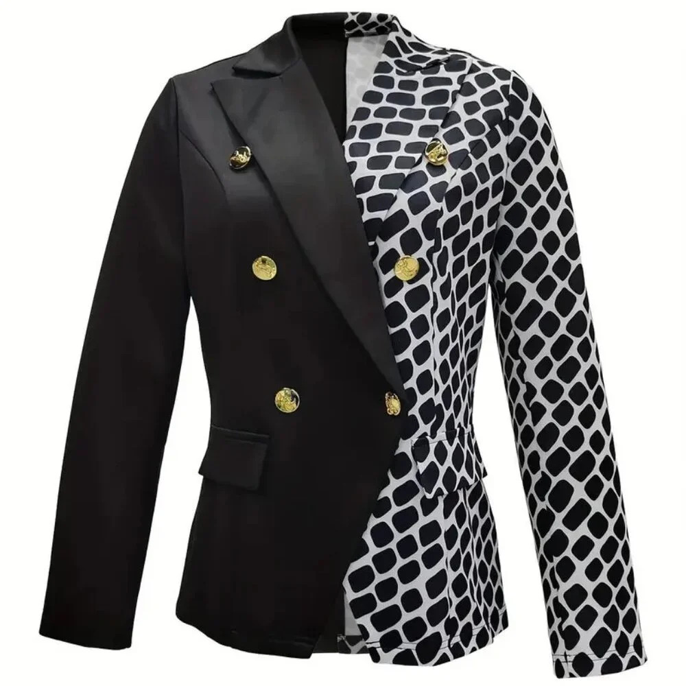 Elegant Double Breasted Lapel Blazer - Picture 2 of 3